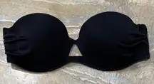 Victoria’s Secret Swim Black Strapless Bikini Top Size 32D (No straps)