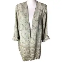 Tori Alexander Vintage Floral 3/4 Sleeve Open Front Cardigan Blouse