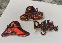 Lot Of 3 Costume Vintage - Modern Jewelry Brooches Pins 2004 Red Hat Society