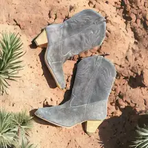 Dingo Grey Suede Cowboy Boots