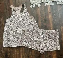 Calvin Klein Tank & Shorts Set Cheetah Print Brown Size 2XL