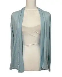 NWOT  Light Blue Knit Cardigan Sweater Open Front 100% Cotton Large New