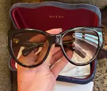 Authentic GUCCI 56 Cat eye Havana Acetate sunglasses