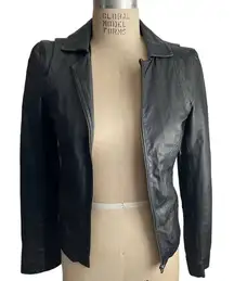 Mango MNG Moto Leather Biker Jacket in Black XSmall Small