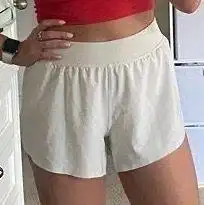 CRZ Yoga Dolphin Athletic Shorts Off White S