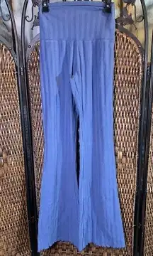Offline by Aerie Blue Ribbed Flared Pants Size XS Short