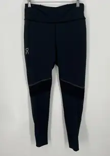 On Running On Cloud Womens Running Tight Size L Full Long Length Black Ankle Zip