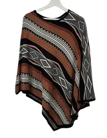 Two 2 Sisters One Size Poncho Sweater Aztec Southwest Knit Pullover Women’s Soft
