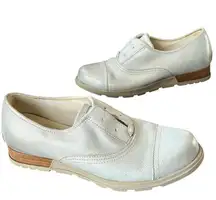 Sorel Major Oxford Shoes 8 Sea Salt White Slip On Cap Toe Leather Loafer Classic