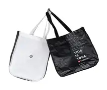 lululemon athletica Black and White Tote Bag Set of 2