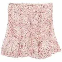Ultra Flirt Juniors' Floral Printed Ruched Mesh Skirt in Pink Size Medium NWT