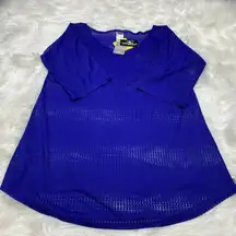 Swim Coverup Mesh NEW Women's XS Small Royal Blue Cover-Up Shirt Top