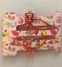 Piper K nwt metal Red and Orange Bow Hair Clips