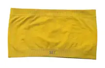 SET yellow strapless bandeau bra top size S