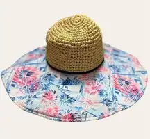 Lilly Pulitzer Sea To Shining Sea Firework Floppy Straw Wide Brim Beach Hat