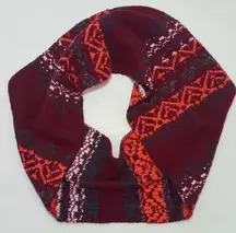 American Eagle Maroon Patterned Infinity Scarf