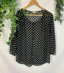 Pleione Button Down Polka Dot Shirt