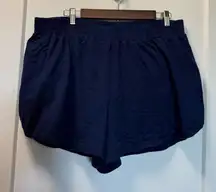 Land's End Women's Navy Blue Cotton Modal Lined Boyshorts Pull On Casual‎ Shorts