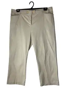 Boden Pants Women 16 Khaki‎ Tan Straight Leg Cropped Preppy Career Trousers