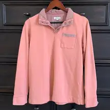 Women’s Medium Blush Pink/Orange 1/4 Snap Flip Cuff Pullover‎ Sweatshirt