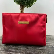 Giorgio Beverly Hills Red Satin Zip Close Cosmetic Makeup Bag