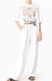 Authentic Chloe White Tunic Oversized Rithika Tee with Rithika Print Size XS NWT