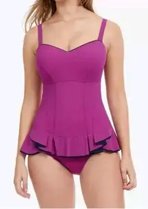 Profile by Gottex Women's Standard Belle Curve Square Neck Tankini