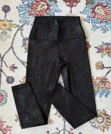 Wildfox Black Rainbow Speckled Metallic High Rise 7/8 Leggings Small