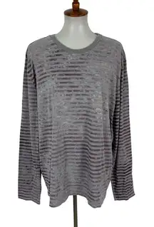 Brooklyn Industries XXL Purple Gray Long Sleeve Minimalist Top