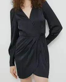 NWT Abercrombie & Fitch Long Sleeve Satin Drapey Dress