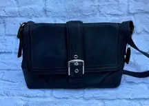 Vintage Coach Black Leather Crossbody Bag