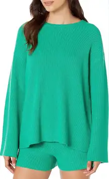 The Drop SET Alice CrewNeck top Slit Ribbed Pullover Sweater shorts jade kelly