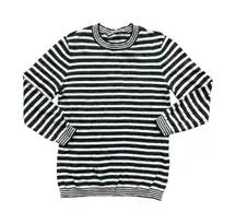 FRAME Striped Mock Neck Long Sleeve Sweater Top Women's Size Small Black White