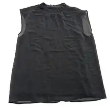b.young Fedora Top‎ Womens 38 Medium Black Sleeveless Blouse Sheer Layered
