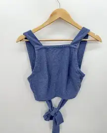 Madewell Blue Loop Terry Tie Back Crop Tank Women Size XS