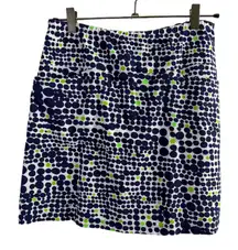 Ibkul Skirt Womens Size Small Blue Green Polka Dot Tennis Golf UPF Stretch Neon