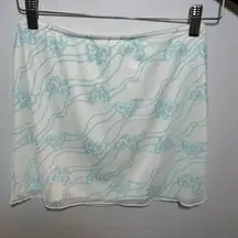 La Hearts White and Blue Butterfly Patterned Mini Skirt Small