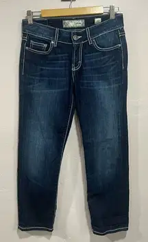 Buckle BKE Jeans Womens 27 Blue CULTURE Cropped Low Rise Stretch Thick Stitch