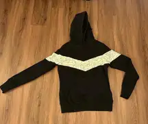 Buffbunny collections black and white inspirational hooded sweatshirt pockets