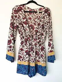 Peppermint USA‎ Floral Boho V-neck Romper Medium