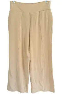 NWT OGL Tummy Warmer Pin Tuck Pants Beige Wide Leg Women’s Size XL