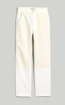 Madewell ’90s Straight Jeans Size 33 NWT Two-Tone Cream White Denim