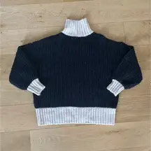 Verge Girl - Ada Oversized Knit Jumper Sweater in Black & Beige