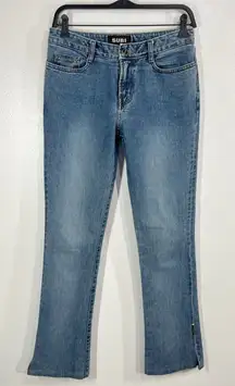 SUBI Bootcut Jeans Women 28 Blue Stretch Low Rise Streetwear Denim Ankle Detail