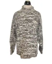 Vintage Otavalo 100% Wool Sweater Mocked Neckline Hand Knit Made Grandpacore