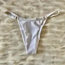 Shein White High Cut High Waisted Thong Bikini Bottom Sz L