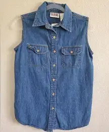 Vintage Bill Blass sleeveless chambray shirt