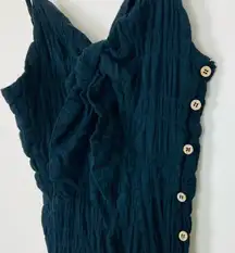 By together black textured midi dress with tie front and cut out. Size Large