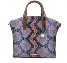 Brahmin Large Duxbury Satchel Bag Multi Eliasson Snake Print Leather