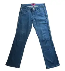 Lilly‎ Pulitzer Women's Denim Braided Trim Jeans Size 6 Low Rise Straight Leg